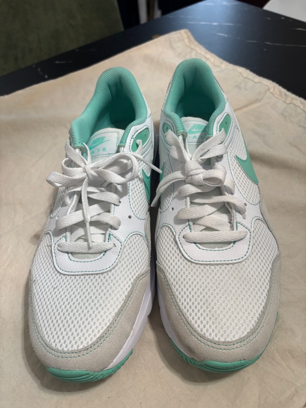Nike Air Women’s White Sneakers with Mint Green Accents